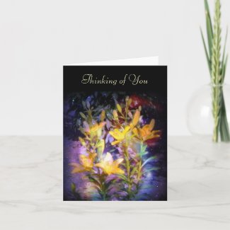 Yellow Lilies Fantasy Circle Card card