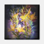 Yellow Lilies Fantasy Circle Magnet