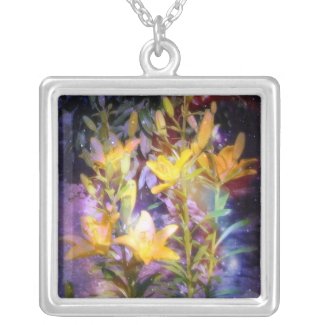 Yellow Lilies Fantasy Circle Necklace necklace