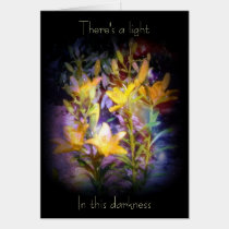 Yellow Lilies Fantasy Circle Note Card cards
