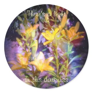 Yellow Lilies Fantasy Circle Sticker sticker