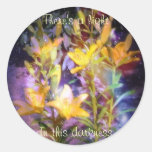 Yellow Lilies Fantasy Circle Stickers