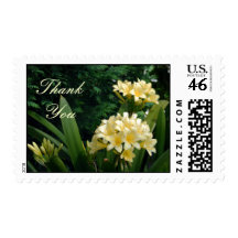 Yellow Lilies & Ferns Customizable Postage Stamp