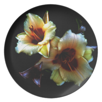 Yellow Lilies Glow Dinner Plates