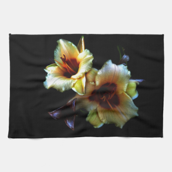 Yellow Lilies Glow Hand Towels