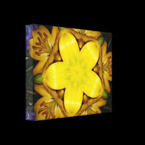 Yellow Lilies/Hydrangeas Kaleidoscope Print canvas prints