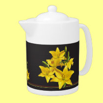 YELLOW LILIES TEAPOT teapots