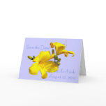 Yellow Lilies wBlue BG Save the Date Card