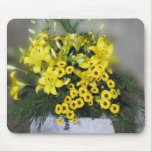 Yellow lillies and marigolds bouquet mousepad