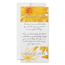 Yellow lillies - thank you for gifts customizable photo greeting card