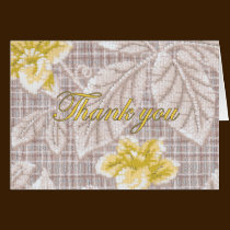 Yellow Lillies Vintage Wallpaper Thank you Notes cards
