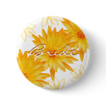 Yellow lillies - wedding name tags customizable button