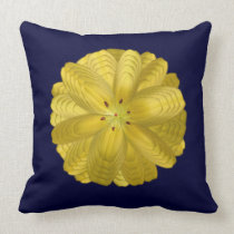 Yellow Lily Abstract Accent Throw Pillow
