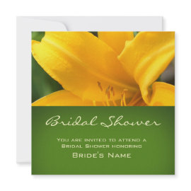 Yellow Lily Bridal Shower Invitation Card invitation