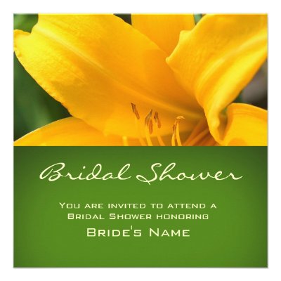 Yellow Lily Bridal Shower Invitation Card