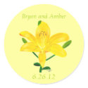 Yellow Lily flower, Save the date stickers sticker