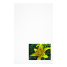 Yellow Lily Flower Stationery Paper