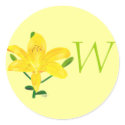 Yellow Lily Monogram Wedding Seals sticker