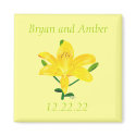 Yellow Lily Save the date Wedding Magnets magnet