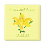 Yellow Lily Save the date Wedding Magnets