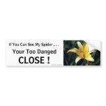 Yellow Lily With Spider Bumper Sticker