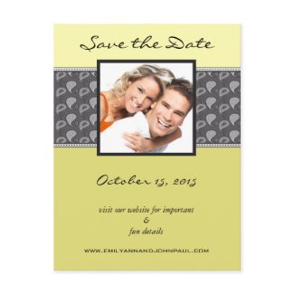 Yellow Lime Lavender Paisley Photo Save The Date postcard