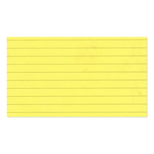 Yellow lined paper with paper clip business card templates (back side)