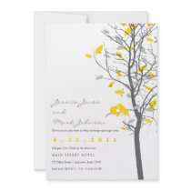 Yellow Love Birds in Tree - 2 sided Personalized Announcements