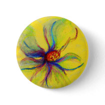 Yellow Magnolia Flower Collage Pin