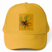 Yellow Magnolia Flower Collage Mesh Hats