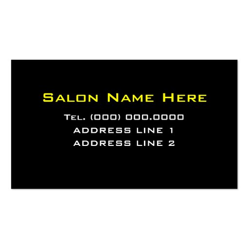 Yellow Make-Up Artist  Business Cards (back side)