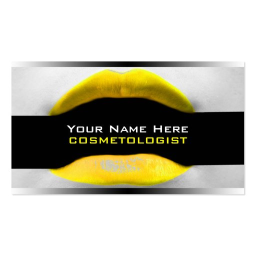 Yellow Make-Up Artist  Business Cards (front side)