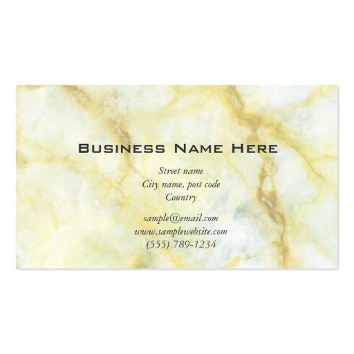 Yellow marble stone simple business cards (back side)