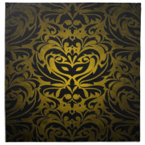 Yellow Masquerade Damask Stylish Napkins