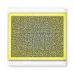 Yellow Maze Fridge Magnets