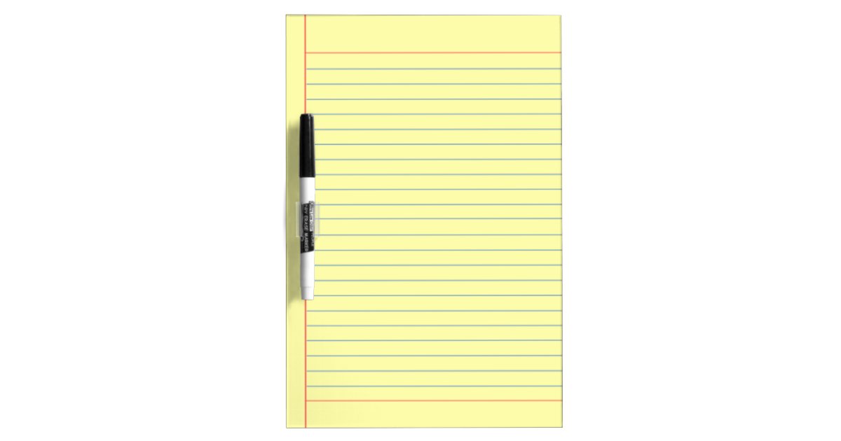 yellow medium lined dry erase board Zazzle
