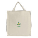 Yellow Mimosa Embroidered Tote Bag embroidered bags by naturetees Yellow Mimosa Embroidered Tote Bag embroidered bags