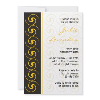 Yellow Modern Baby Shower Invitation invitation