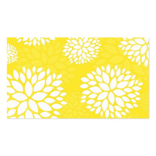 Yellow Modern Flowers Business Card (back side)