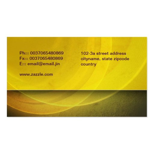 yellow modern grungy business card (back side)