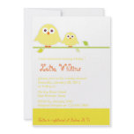 Yellow  Moma and Baby Owls-baby shower invitations