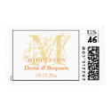 Yellow monogram antique chic custom wedding stamp stamp