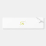 Yellow Monogram B Bumper Stickers