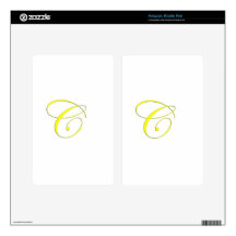 Yellow Monogram C Kindle Fire Decal