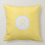 Yellow Monogram Thin Chevron Pattern Pillows
