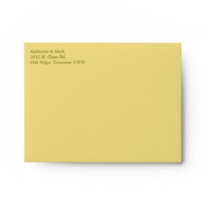 Yellow Monogram Wedding Invitation A2 Envelope