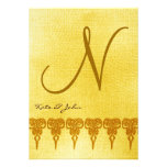 YELLOW  MONOGRAM WEDDING INVITATION TEMPLATE
