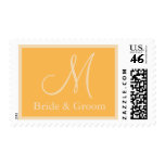 Yellow Monogram Wedding postage