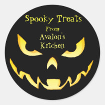 Yellow Monster Smile Halloween Baking Stickers