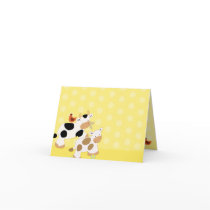 Yellow Moo Cows Note Card